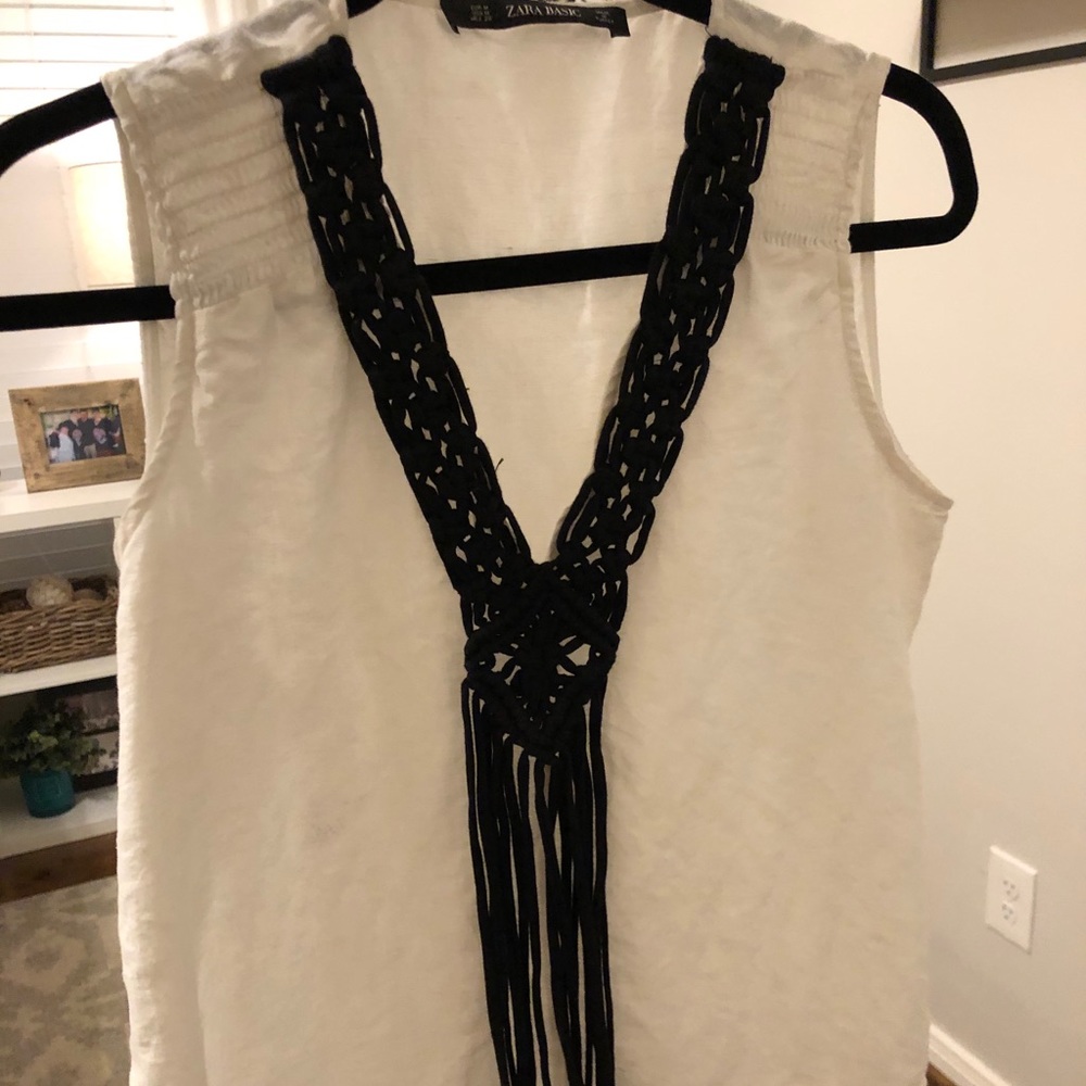 Zara tank with rope fringe detail